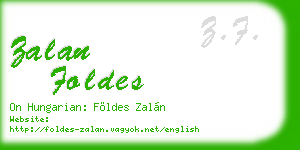 zalan foldes business card