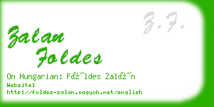 zalan foldes business card